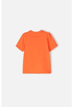 Camiseta Littlemic Naranja Manga Corta Para Niño 2T A 5T 5T