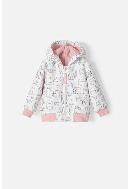 Chaqueta De LittleMic Con Capucha Marfil Y Palo De Rosa Para Bebé Niña 3-6