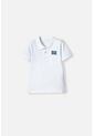 Camiseta Tipo Polo De Littlemic Blanco Para Niño 2T A 5T de LittleMic