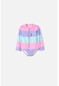 Vestido De Baño LittleMic Multicolor Manga Larga Para Niña 2T A 5T 4T de LittleMic