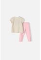 Conjunto LittleMic Caqui Y Palo De Rosa De Pantalón Para Bebé Niña 3-6 de LittleMic