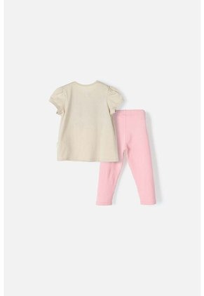 Conjunto LittleMic Caqui Y Palo De Rosa De Pantalón Para Bebé Niña 3-6