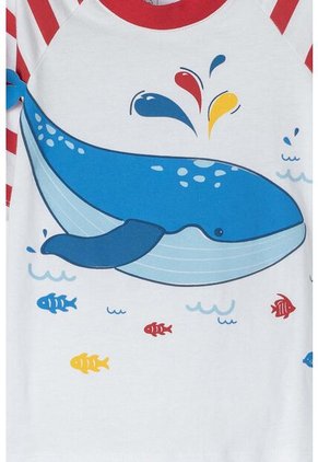 Camiseta Littlemic Blanco Y Rojo Manga Corta Para Niño 2T A 5T 5T