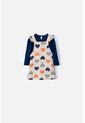 Vestido LittleMic Tipo Jardinera Azul Y Caqui Para Bebé Niña 3-6 de LittleMic