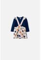 Vestido LittleMic Tipo Jardinera Azul Y Caqui Para Bebé Niña 3-6 de LittleMic