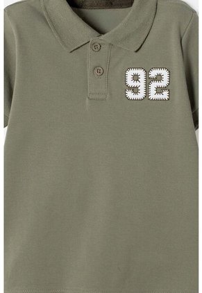 Camiseta Tipo Polo De Littlemic Verde Para Niño 2T A 5T 2T