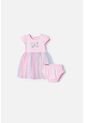 Vestido De Littlemic Manga Corta Rosado Para Bebé Niña 3-6 de LittleMic