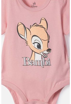 Body De Bambi Manga Corta Rosado Para Bebé Niña 18-24