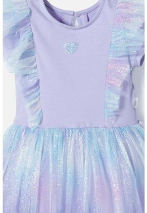 Vestido De Littlemic Con Tull Violeta Para Niña 2T A 5T 3T