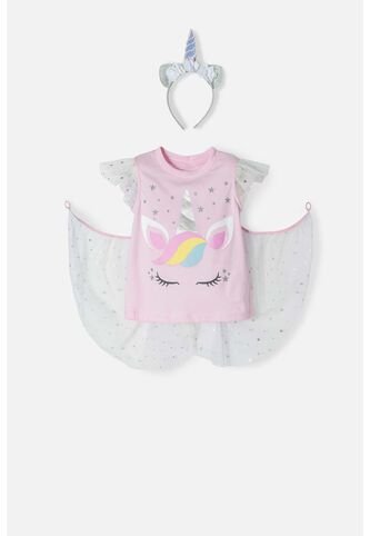 Camiseta Littlemic Multicolor Manga Corta Con Bolero Para Niña 2T A 5T 5T LittleMic