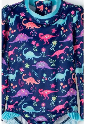 Vestido De Baño LittleMic Manga Larga Morado Para Niña 2T A 5T 2T