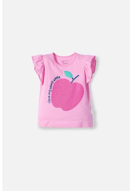 Camiseta LittleMic Rosada Manga Corta Con Bolero Para Niña 2T A 5T 3T