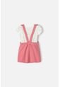Vestido Tipo Jardinera De LittleMic Rosa Viejo Y Marfil Para Niña 2T A 5T 3T de LittleMic