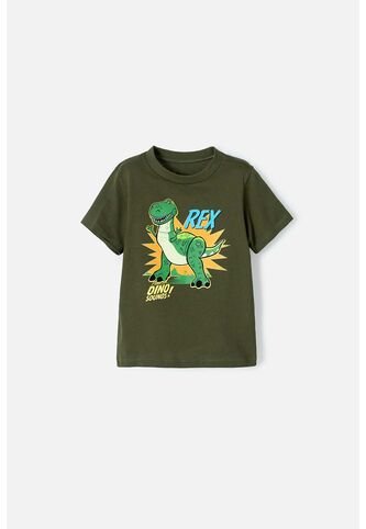 Camiseta De LittleMic Manga Corta Verde Para Niño 2T A 5T 4T LittleMic