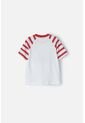 Camiseta Littlemic Blanco Y Rojo Manga Corta Para Niño 2T A 5T 4T de LittleMic