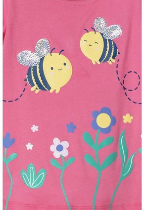 Camiseta Littlemic Rosada Manga Corta Para Niña 2T A 5T 3T