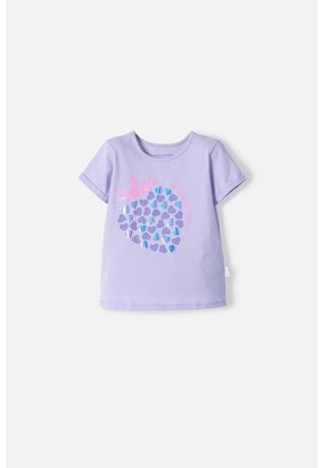 Camiseta De Littlemic Manga Corta Lavanda Para Niña 2T A 5T 4T
