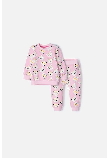 Conjunto De LittleMic Rosado De Pantalón Largo Para Bebe Niña 3-6