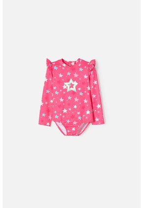 Vestido De Baño De Littlemic Manga Larga Multicolor Para Niña 2T A 5T 5T