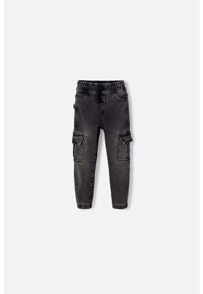 Jogger De Littlemic Con Bolsillos Negro Para Niño 2T A 5T 5T