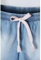 Short LittleMic En Denim Tono Medio Con Elástico En Cintura Para Niña 2T A 5T 2T de LittleMic
