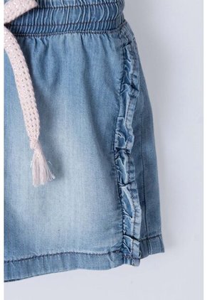 Short LittleMic En Denim Tono Medio Con Elástico En Cintura Para Niña 2T A 5T 2T