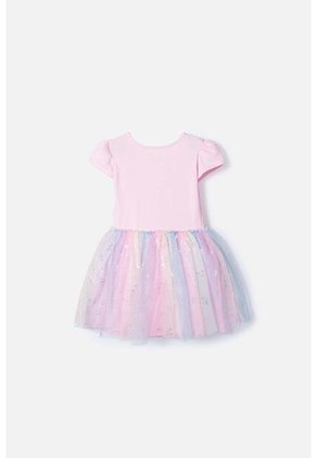 Vestido De Littlemic Manga Corta Rosado Para Niña 2T A 5T 3T