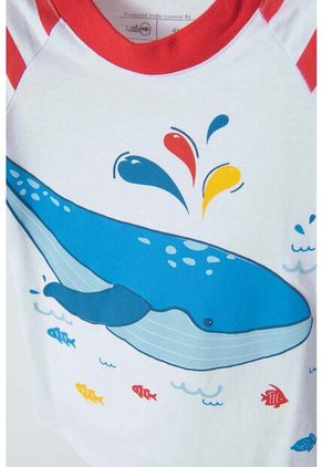 Camiseta Littlemic Blanco Y Rojo Manga Corta Para Niño 2T A 5T 4T