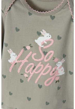 Pijama De LittleMic Con Pantalón Largo Verde Y Palo Rosa Para Bebé Niña 9-12