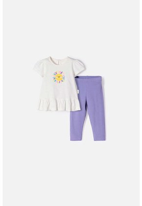 Conjunto LittleMic Multicolor De Camiseta Estampada Para Bebé Niña 9-12