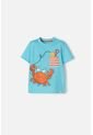 Camiseta Littlemic Turquesa Estampada En Frente Para Niño 2T A 5T 5T de LittleMic
