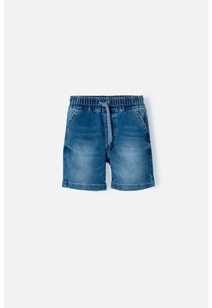 Bermuda LittleMic En Denim Tono Medio Con Elástico En Cintura Para Niño 2T A 5T 5T