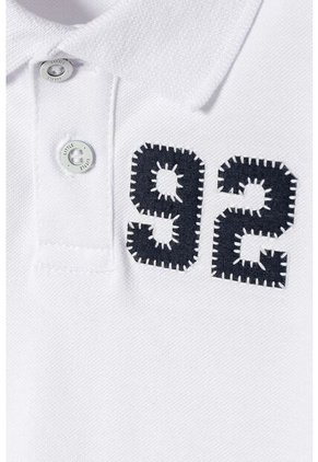 Camiseta Tipo Polo De Littlemic Blanco Para Niño 2T A 5T 5T