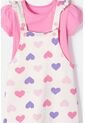 Vestido Tipo Jardinera De Littlemic Multicolor Para Niña 2T A 5T 4T de LittleMic