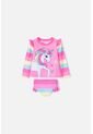 Vestido De Baño LittleMic Multicolor Manga Larga Para Niña 2T A 5T 2T de LittleMic