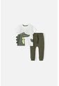 Conjunto LittleMic  Con Pantalón Verde Y Blanco Para Bebé Niño 6-9 de LittleMic