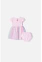 Vestido De Littlemic Manga Corta Rosado Para Bebé Niña 6-9 de LittleMic