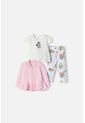 Conjunto De LittleMic X3 Piezas Marfil Y Rosado Para Bebé Niña 18-24 de LittleMic