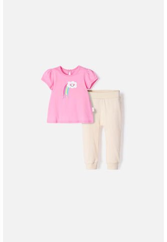 Conjunto LittleMic Multicolor Manga Corta Para Bebé Niña 9-12 LittleMic