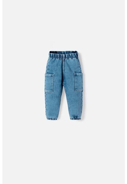 Jogger De Littlemic Cintura Elastica Azul Para Bebé Niña 9-12