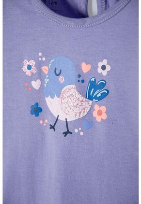 Conjunto LittleMic Multicolor De Camiseta Estampada En Frente Para Bebé Niña 12-18