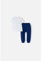 Conjunto LittleMic Blanco Y Azul Manga Corta Para Bebé Niño 6-9 de LittleMic