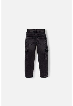 Jean LittleMic En Denim Tono Oscuro Con Bolsillos Tipo Cargo Para Niño 2T A 5T 5T