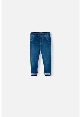 Jegging LittleMic En Denim Tono Medio Con Elástico En Cintura Para Bebé Niño 3-6 LittleMic