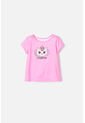 Camiseta De Littlemic Manga Corta Rosada Para Niña 2T A 5T 4T de LittleMic