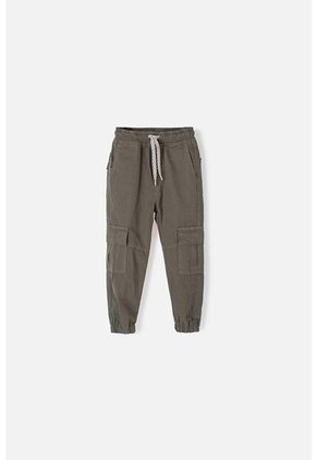 Jogger De LittleMic Con Cordón Verde Militar Para Niño 2T A 5T 4T