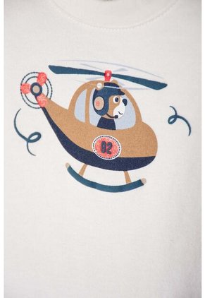 Conjunto LittleMic Marfil Y Café Manga Corta Para Bebé Niño 9-12