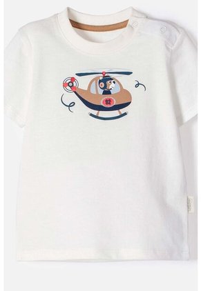 Conjunto LittleMic Marfil Y Café Manga Corta Para Bebé Niño 9-12