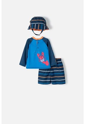 Conjunto De Baño LittleMic Multicolor Con Gorro Para Bebé Niño 12-18