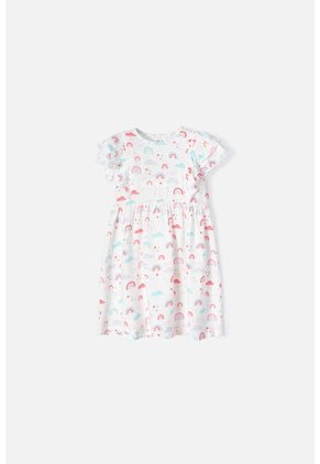 Vestido De LittleMic Manga Corta Multicolor Para Niña 2t A 5t 5T